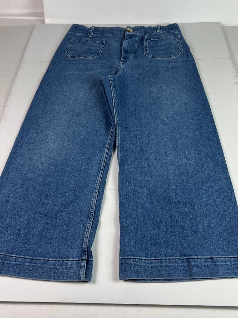 Maeve Jeans Women 32x24* Colette Wide Leg High Rise Crop Blue Faded Denim Tag 32